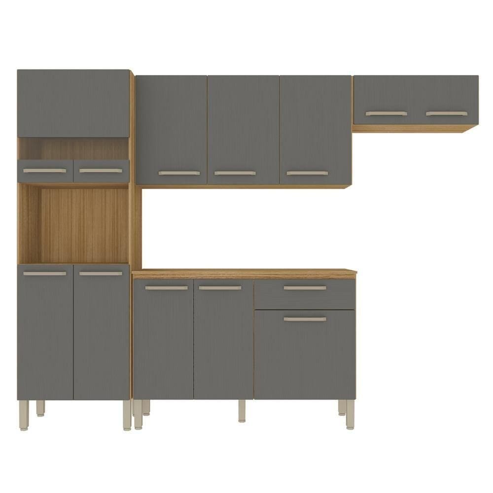 Cozinha Compacta Com Balcão 251cm Louis Plus Freijó-gris Z06 - Mpozenato