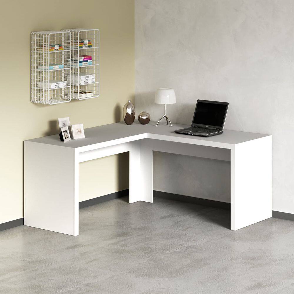 Mesa de Canto para Escritório Branca Office Angular ME4116