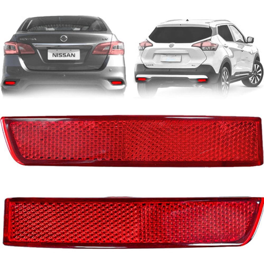Par Refletor Parachoque Traseiro Kicks Sentra Murano 2016 2017 2018 2019 2020 2021