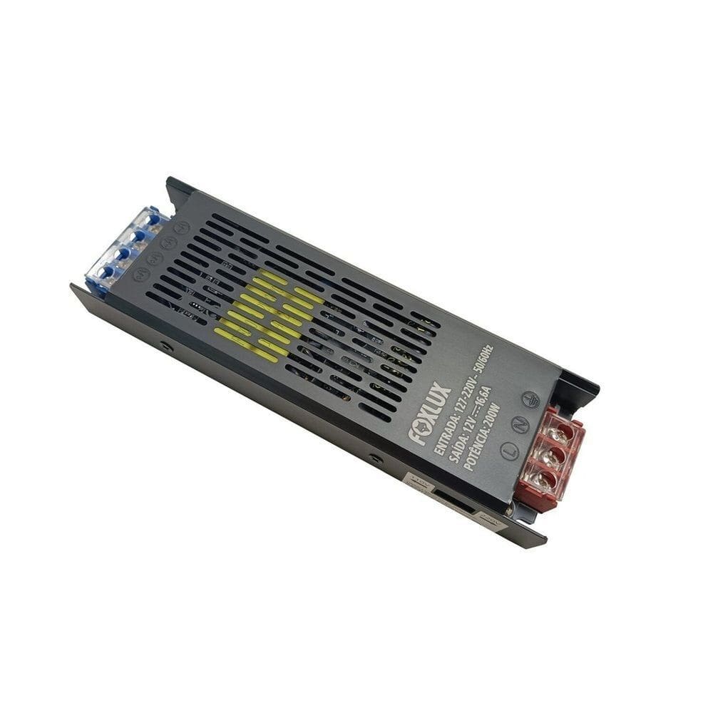 Driver Slim Fita Led 200w 12v 16a Bivolt Foxlux
