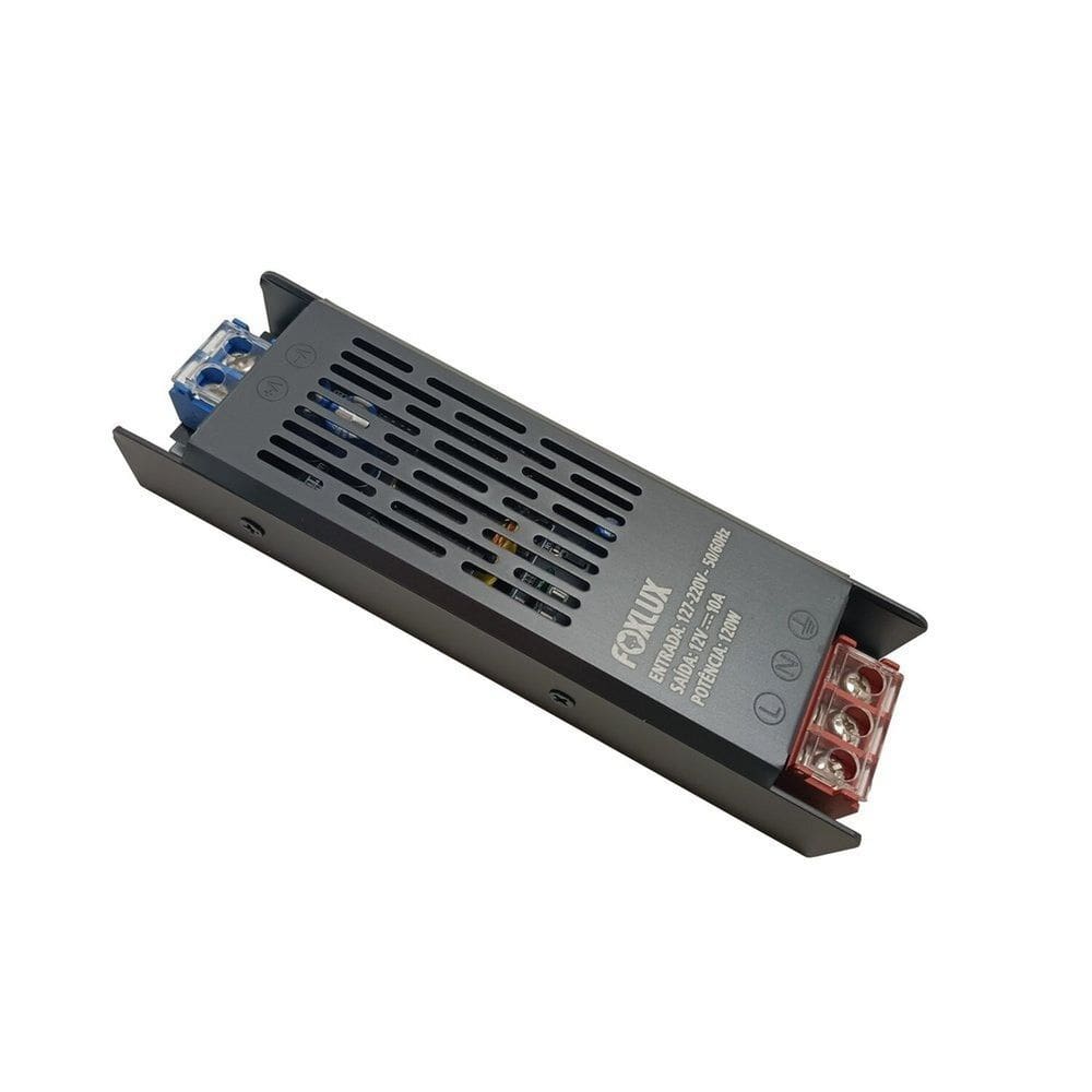 Driver Slim Fita Led 120w 12v 10a Bivolt Foxlux