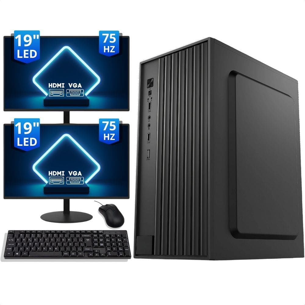 Kit Pc Completo Intel I5 8gb Ssd 480gb Combo 2 Monitores