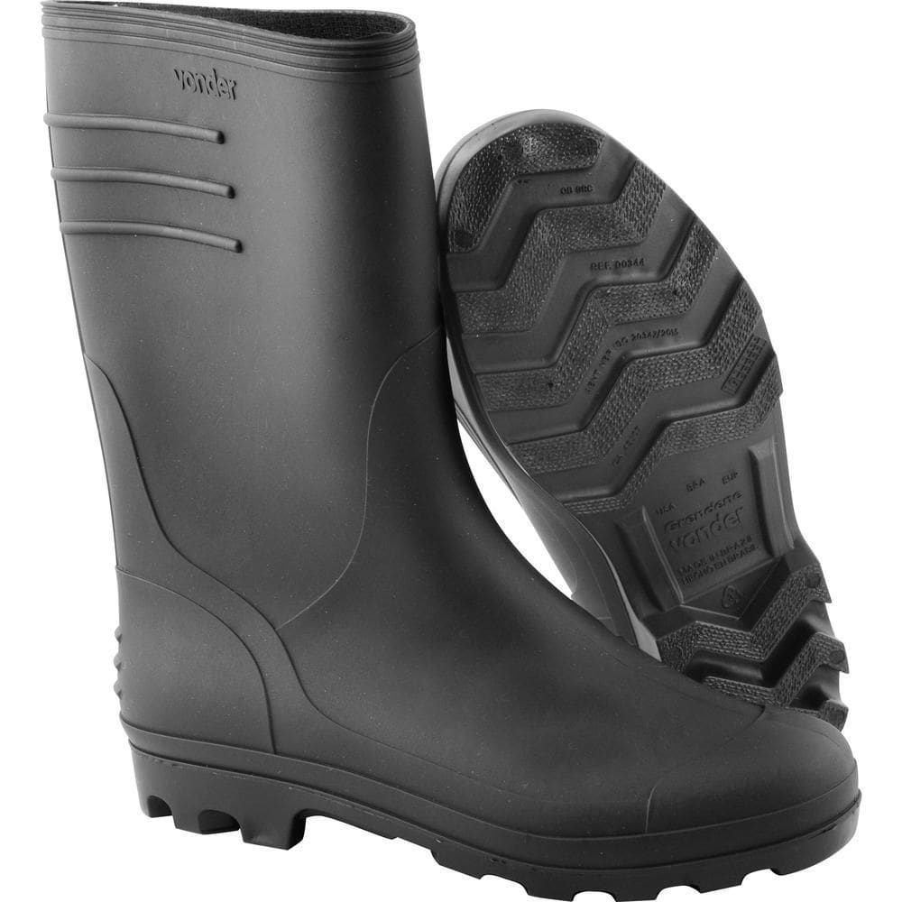 Bota Pvc Preta Cano Médio Com Forro 43 - Vonder