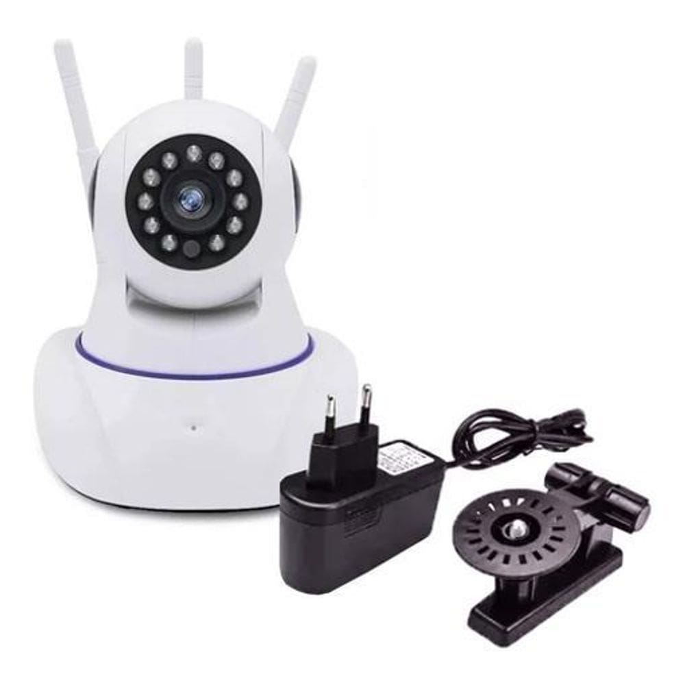 Camera Wifi 360 3 Antenas Nehc 720P C Cartão Sd