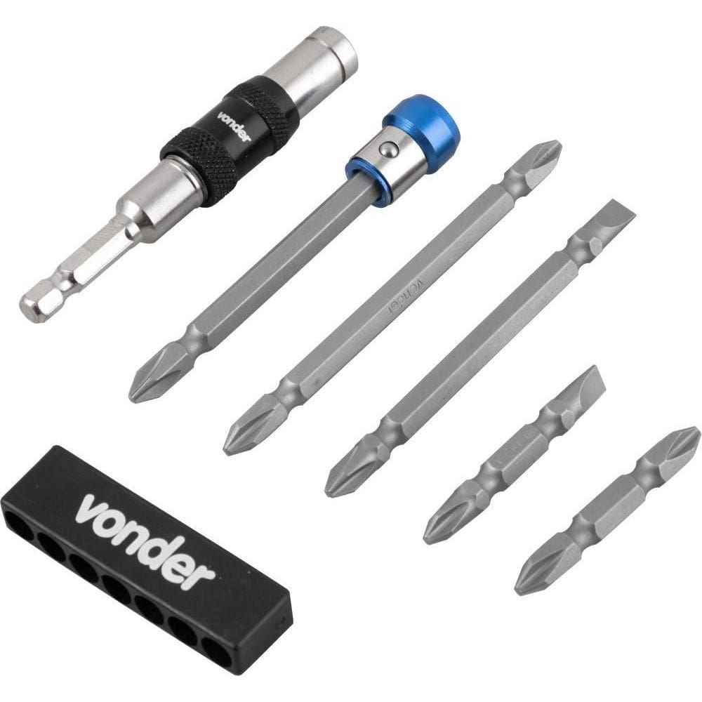 Jogo Bits/Ponteiras 8 Peças Extensão Magnética Artic. Vonder
