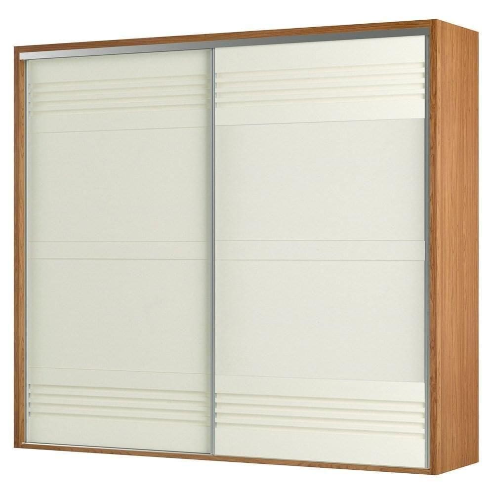 Guarda Roupa Casal 267cm 2 Portas De Correr 100% Mdf Tw603 Freijó/off White - Dalla Costa