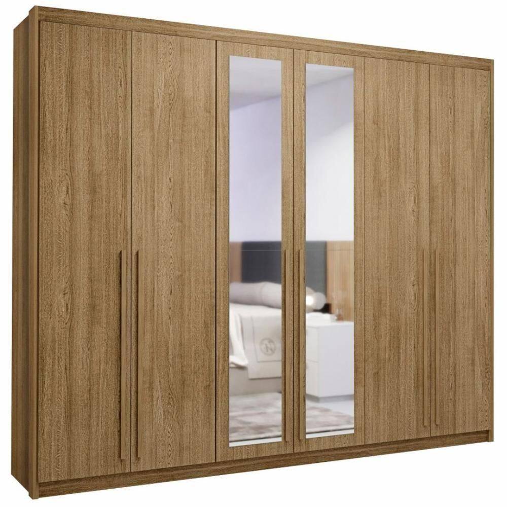 Guarda Roupa Casal 6 Gavetas Espelho Dubai Majestic Nature - Vila Rica