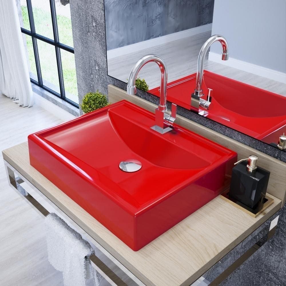 Kit Cuba Rt49 Com Válvula Click 1``g + Sifão Cromado + Flexível Vermelho