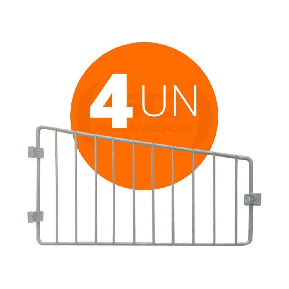 4 Divisórias Para Cestos 30Cm Branco New Plus - Sa Gôndolas