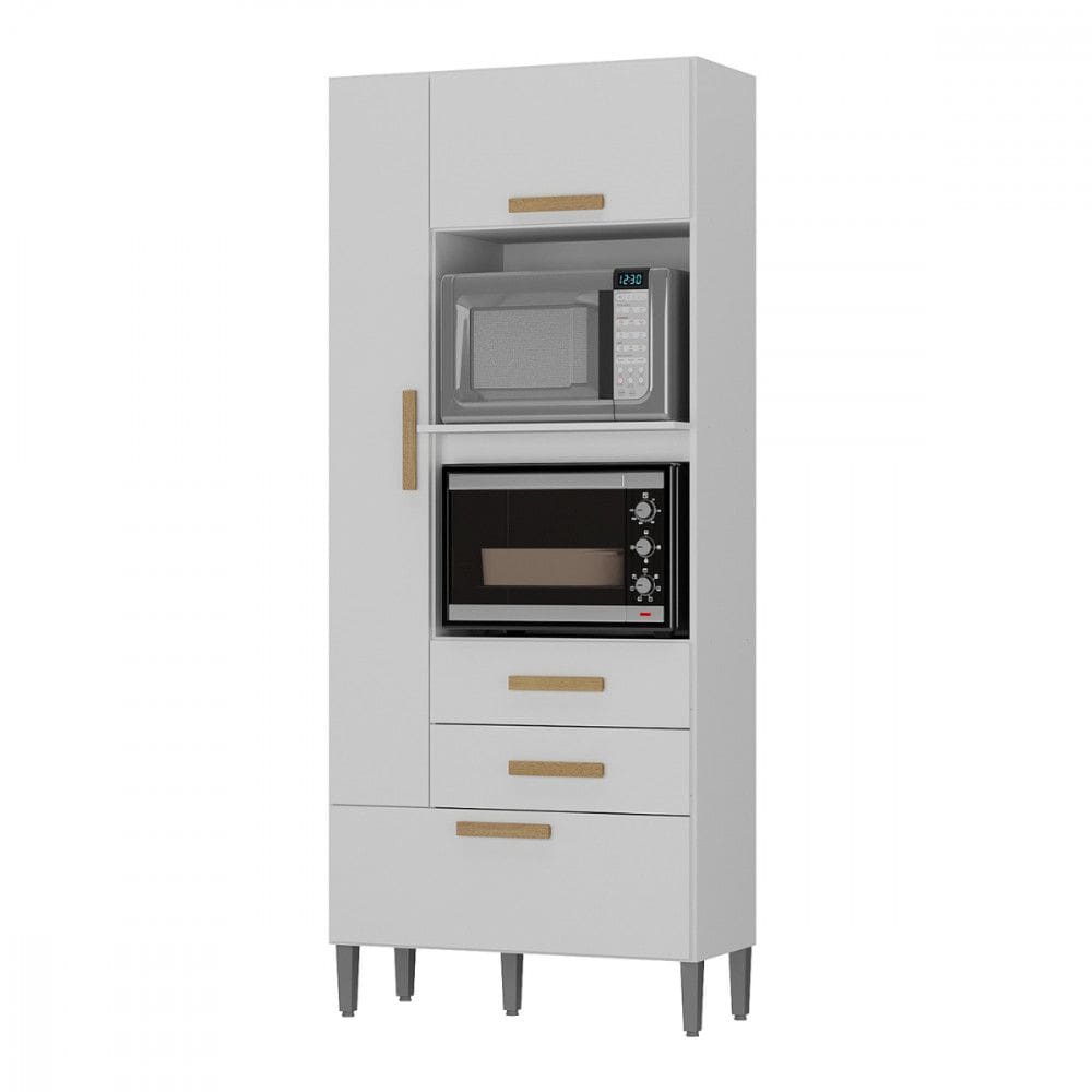 Multiuso para Forno e Microondas Seul 3 Portas 2 Gavetas Branco Atualle