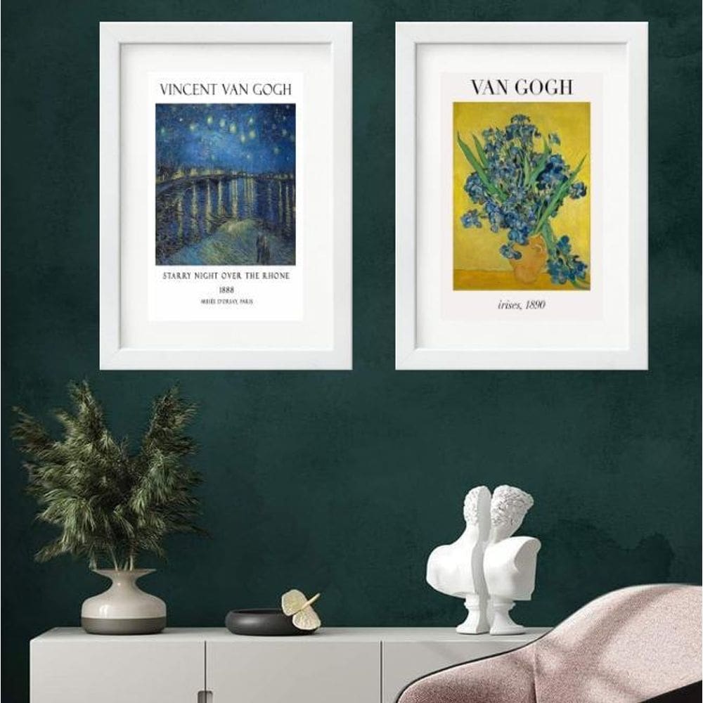 Kit 2 Quadros Grandes Art Van Gogh - 60X48Cm