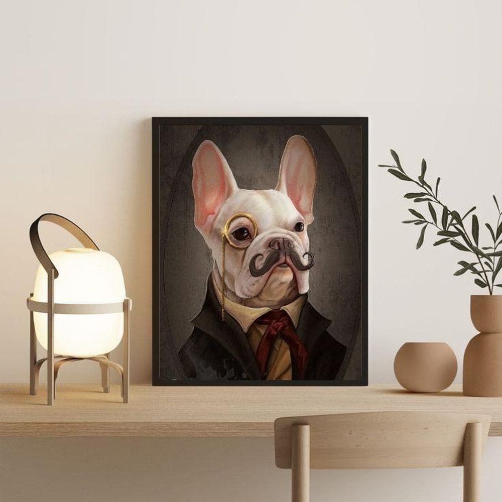 Quadro Decorativo Senhor Bulldog 24X18Cm