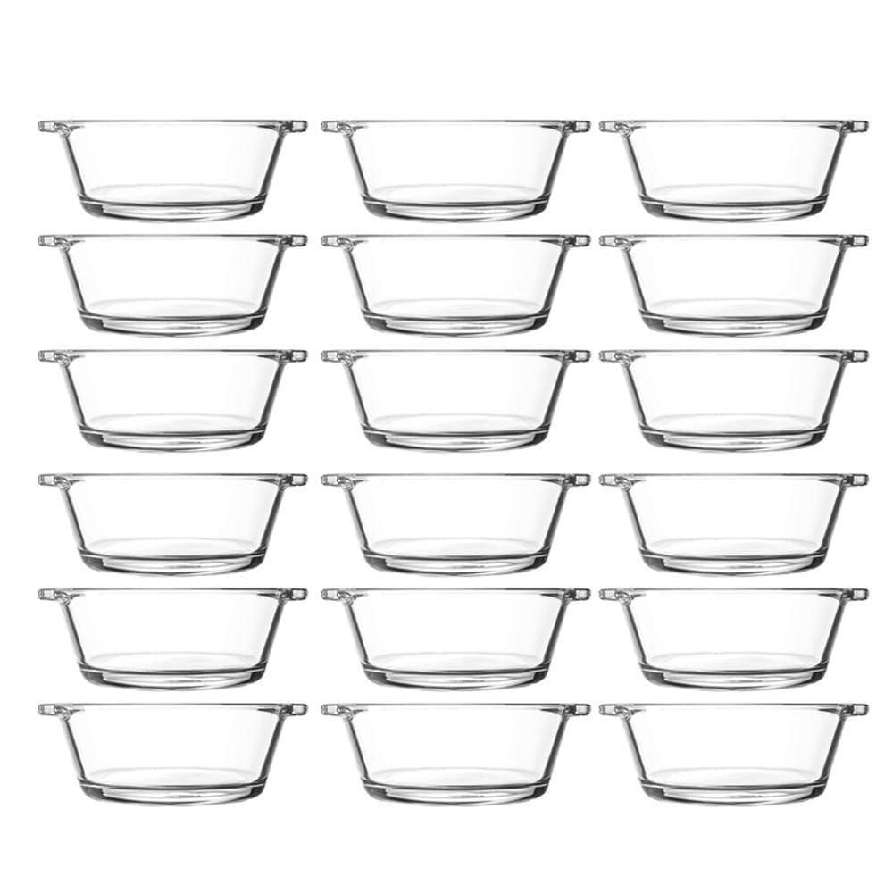 Jogo 18 Petisqueiras Redonda Vidro Casual 100Ml Class Home