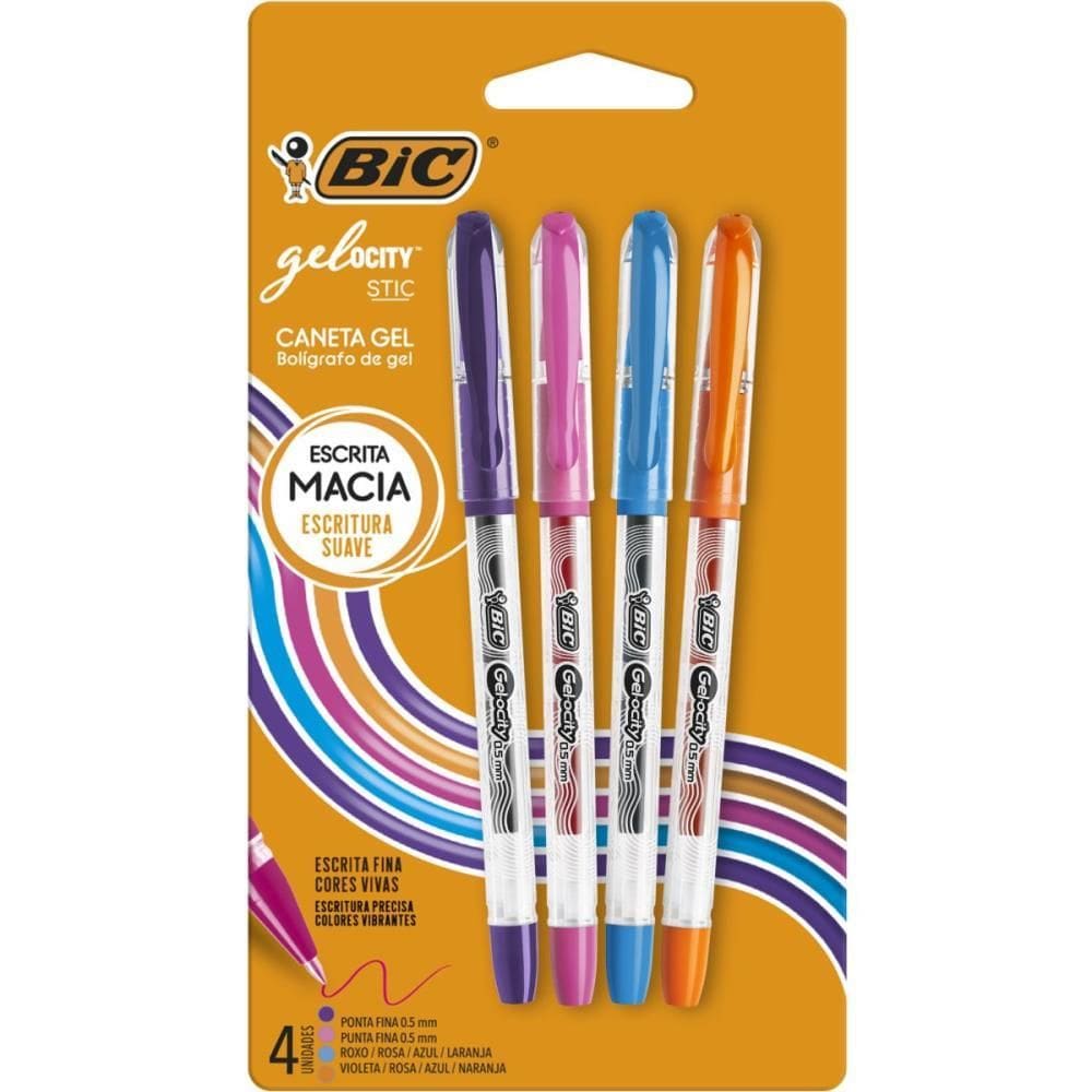 Caneta Gel Bic Gelocity 4 Cores - Bic