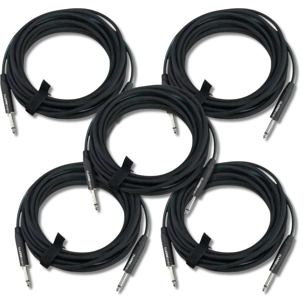 Kit 5 Cabo P10 + P10 3.05M 0.30Mm Classic Séries Preto
