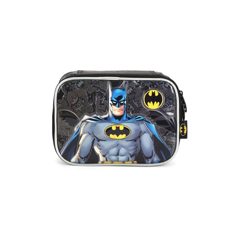 Estojo Baú Juvenil Batman Heroi Preto Escolar Espaçoso