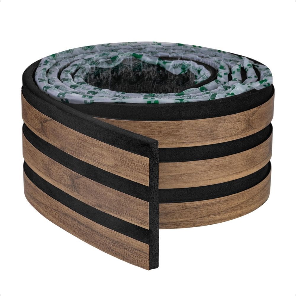 5Mt Painel Ripado Laminado Autocolante Nogueira Intenso