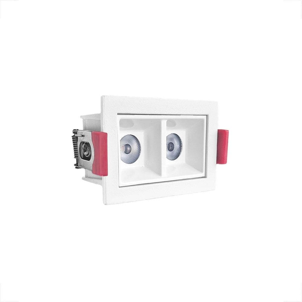 Mini Spot Led Downlight Duplo Embutido 3000K Branco Bet57