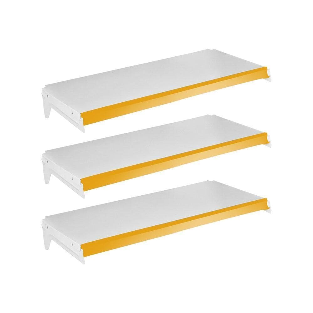 3 Bandejas 30X73 Ponta Para Gôndolas New Plus E Pe Amarelo