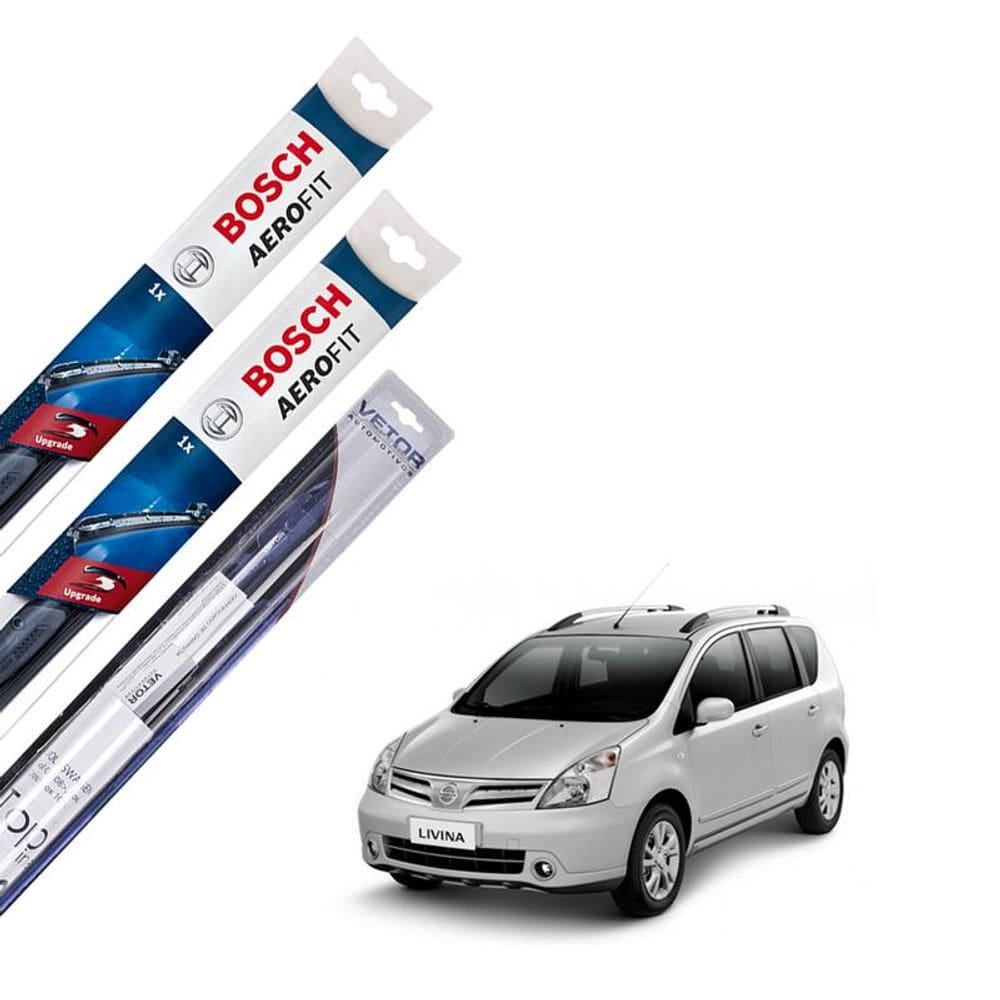 Palhetas Bosch Aerofit Nissan Livina - Kit 2 Unid.
