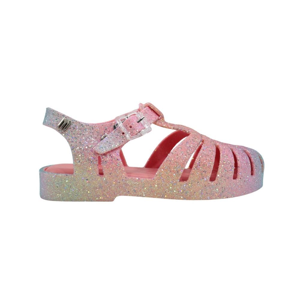 Sandália Mini Melissa Possession Glitter Rosa e Verde