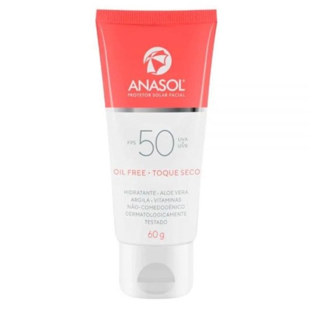 Protetor Solar Para O Rosto Fps 50 Toque Seco Anasol 60 Ml