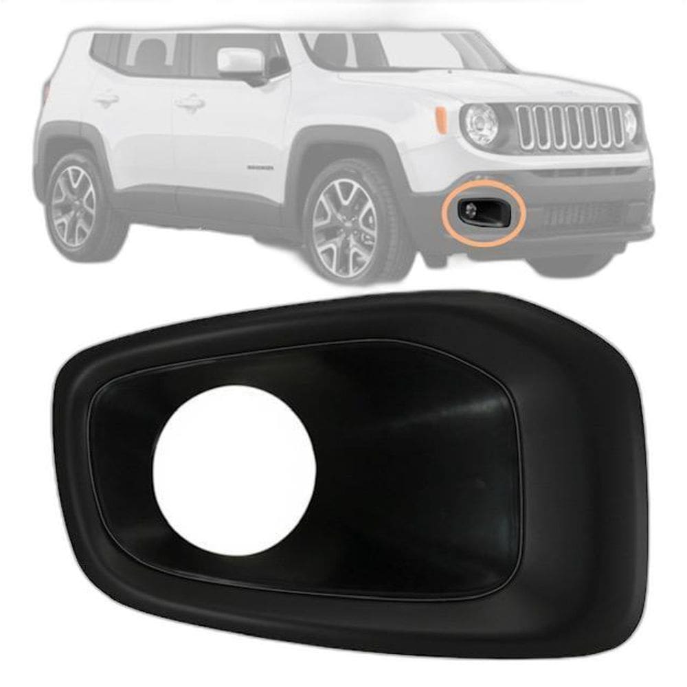 Moldura Farol Milha Renegade 2015/2018 L Direito Black Piano