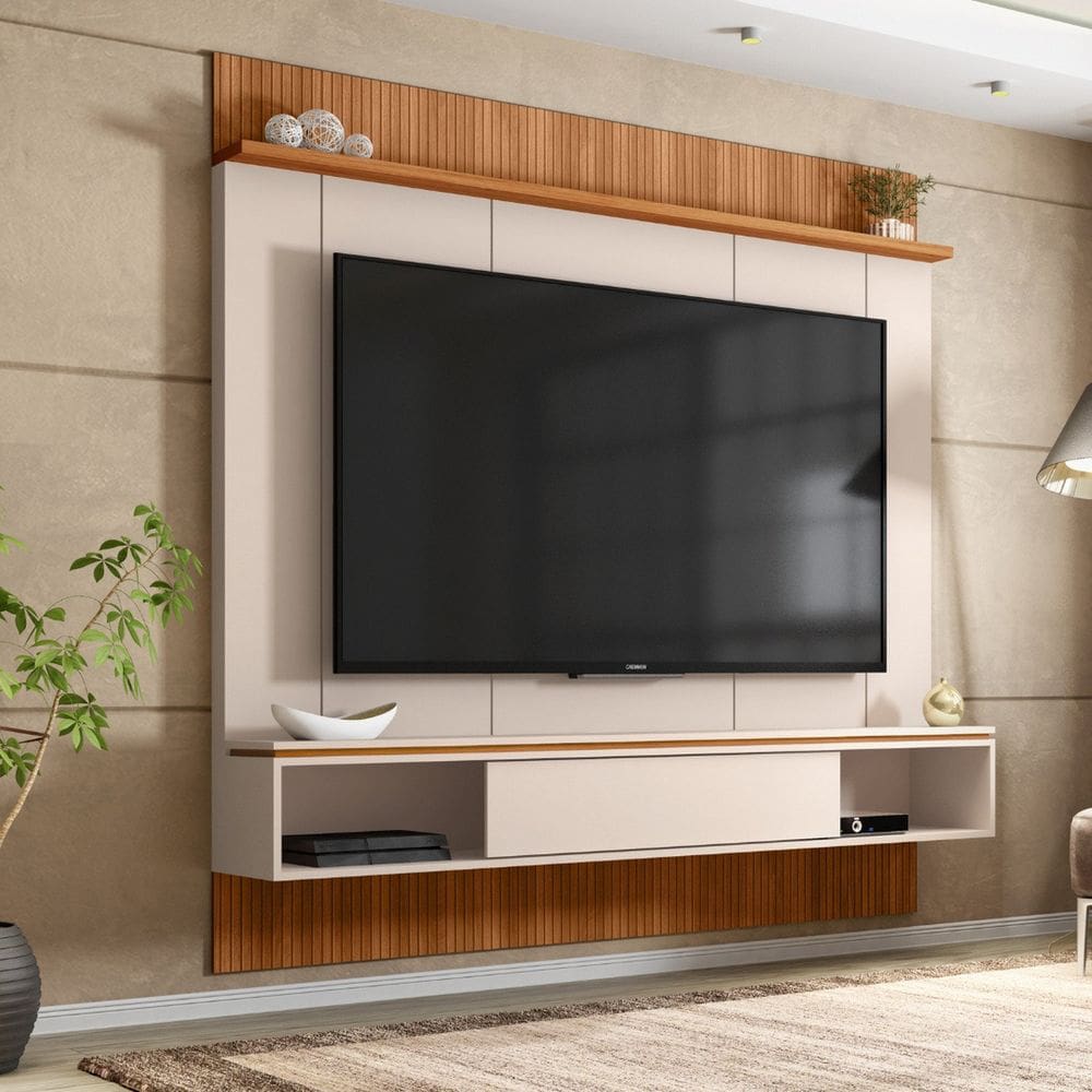 Painel para Tv até 65 Polegadas Venus Off White/Freijó