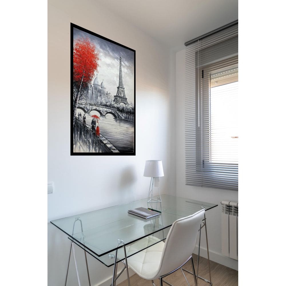 Quadro Decorativo Torre Eiffel Estilo Pintura - 70X50Cm
