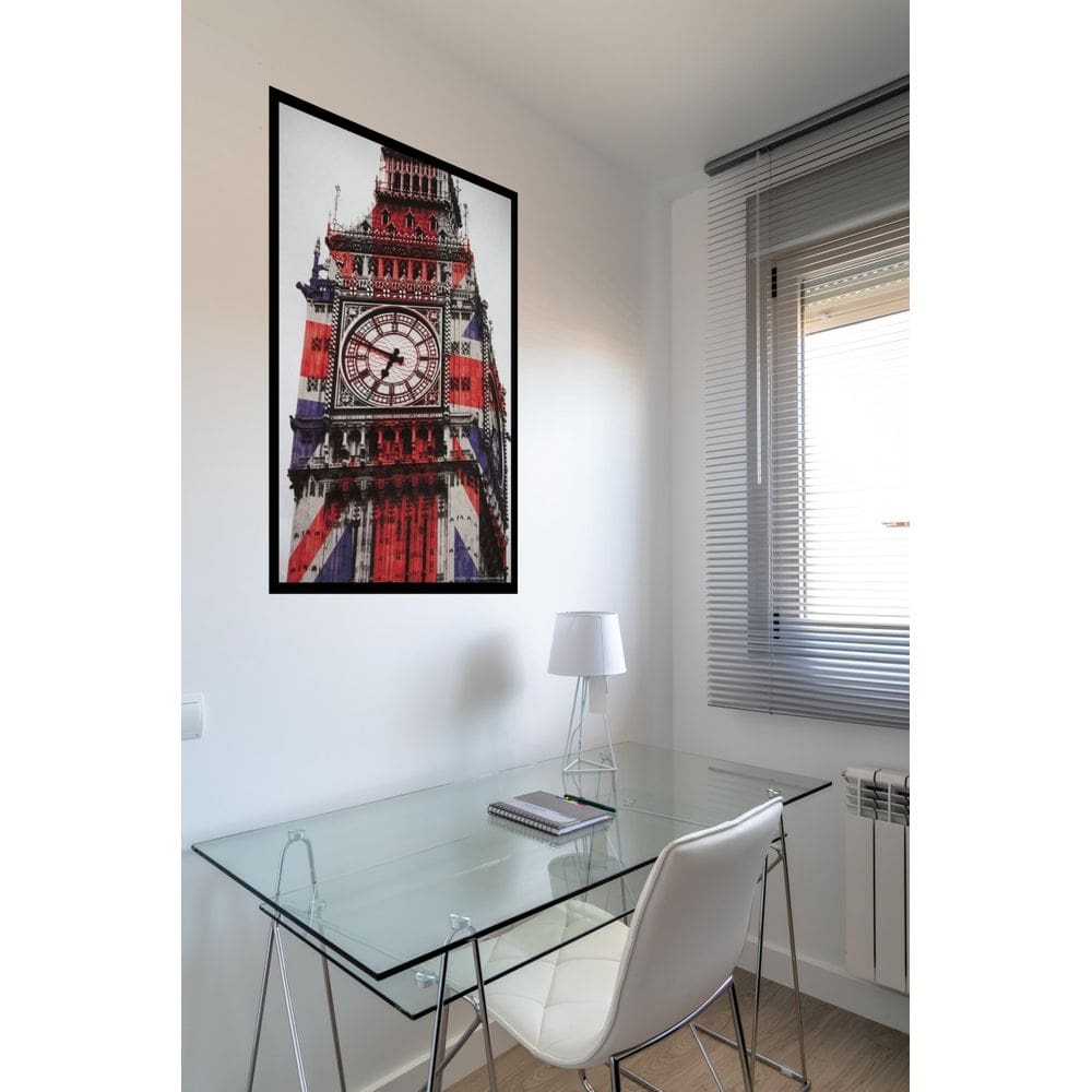 Quadro Decorativo Londres Big Ben Bandeira - 70X50Cm