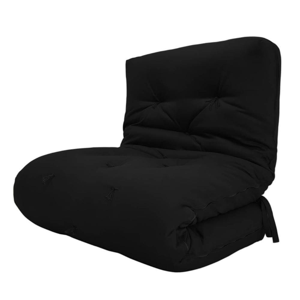 Futon Solteiro Oriental D28 Dobrável Preto