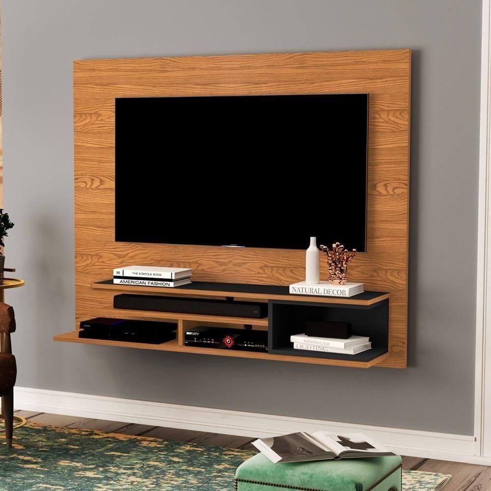 Painel Londres - Mdp-mdf 1 Porta E 1 Gaveta Nature-preto - Movelove