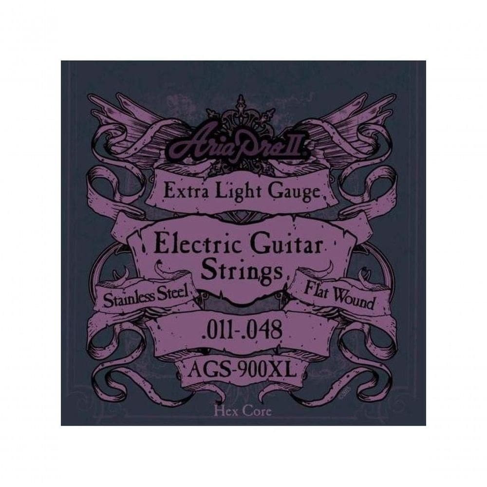 Encordoamento Para Guitarra Flat Wound .011 Ags900xl Aria