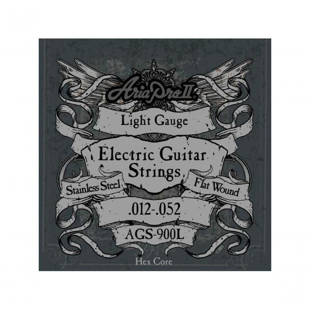 Encordoamento Para Guitarra Flat Wound .012 Ags900l Aria Pro