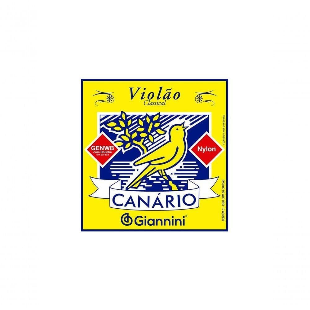 Encordoamento Para Violão Nylon Genwb Com Bolinha - Série Canário - Tensão Média