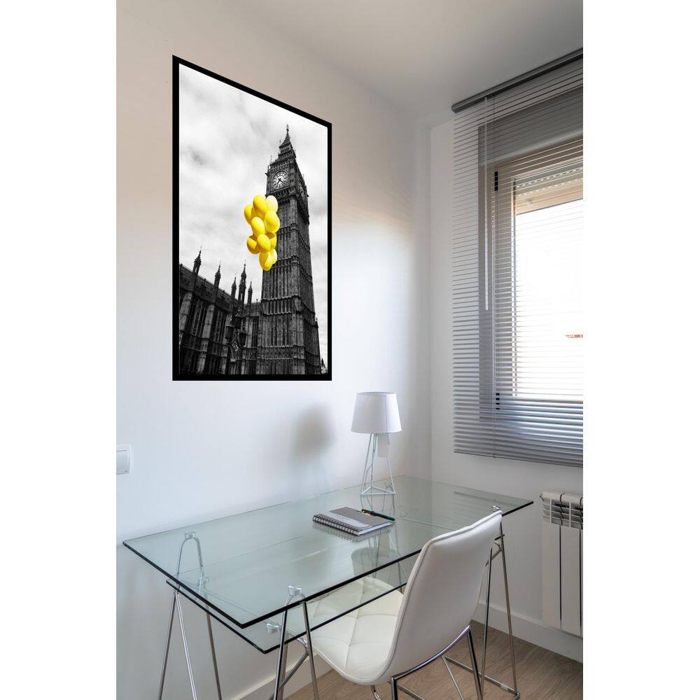 Quadro Decorativo Londres Balões Amarelos - 70X50Cm