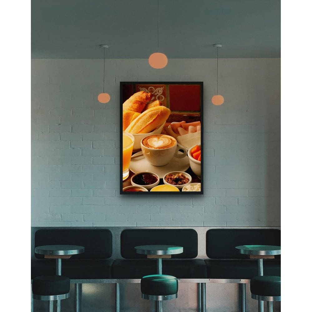 Quadro Decorativo Café Da Manhã Coração - 70X50Cm