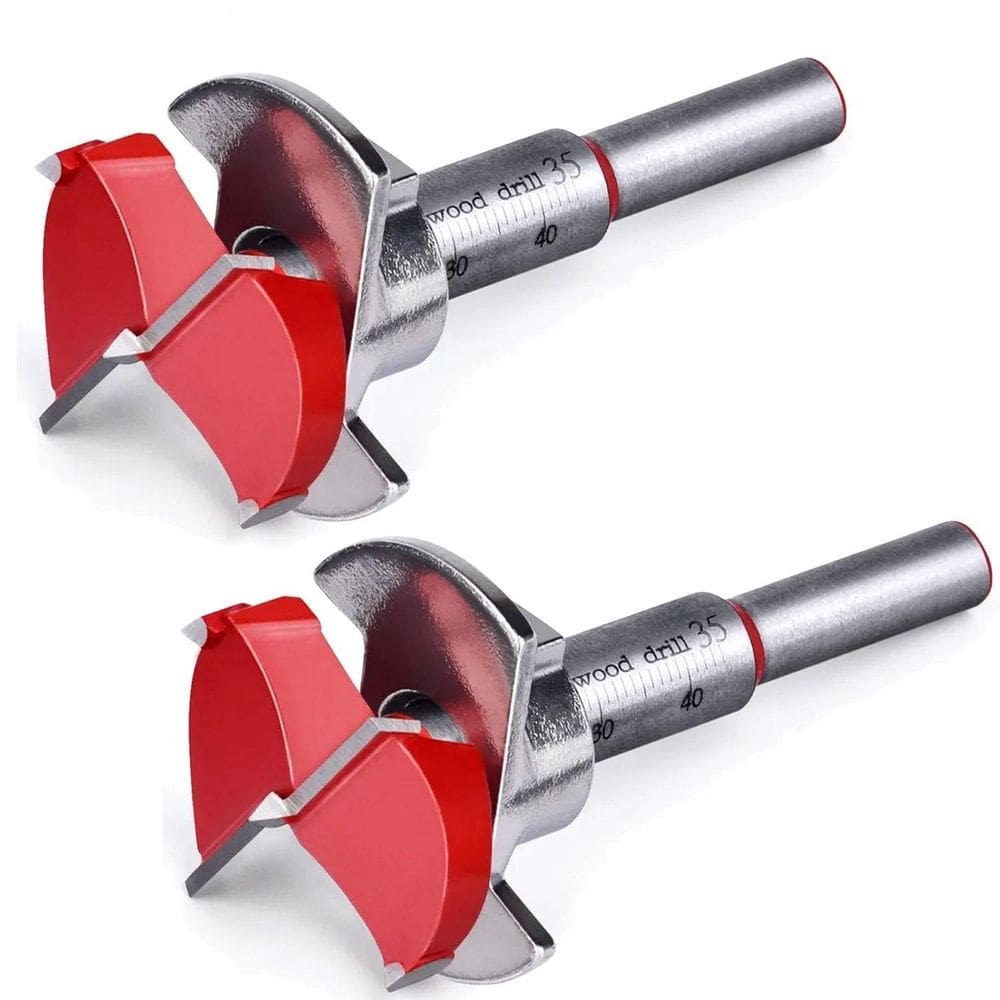 Kit 2 Fresa Broca Forstner 35Mm Dobradiça Caneco E Limitador
