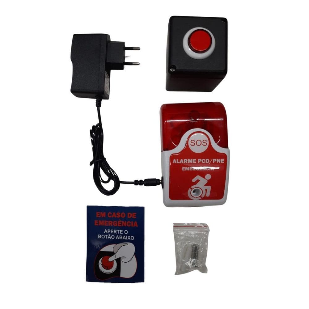 Alarme Audiovisual Para Banheiro Pne /Pcd - Sem Fio