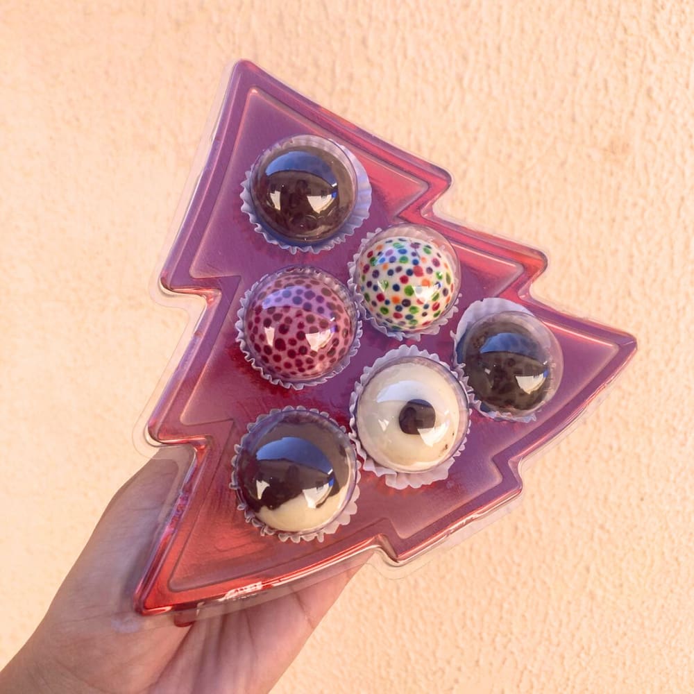 Blister árvore para 6 doces pé de brigadeiro vermelho c/5 un