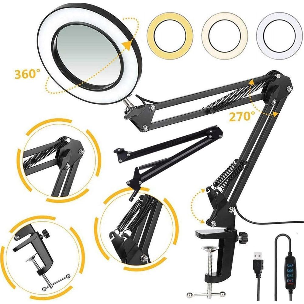 Ring Light LED de Mesa | Iluminação Regulável