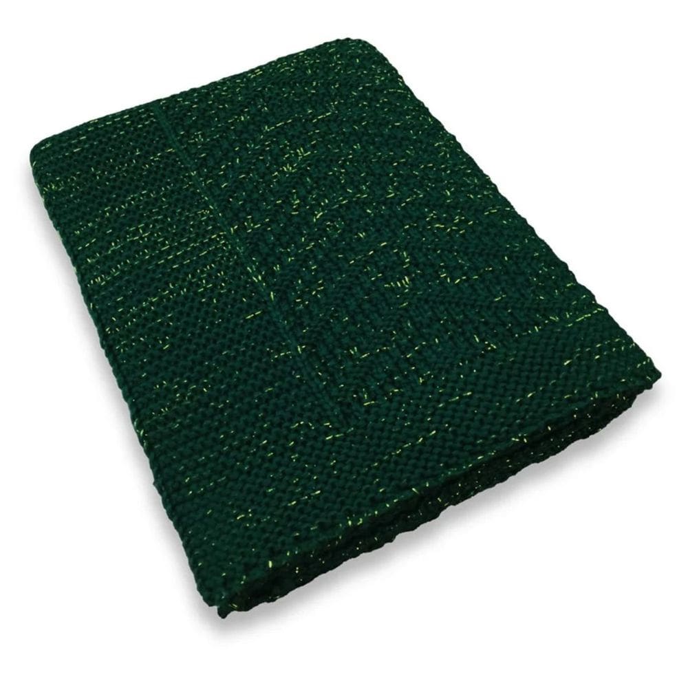 Manta DeTricot Maxi Chevron Verde C/ Lurex 90x1,80cm 50801219