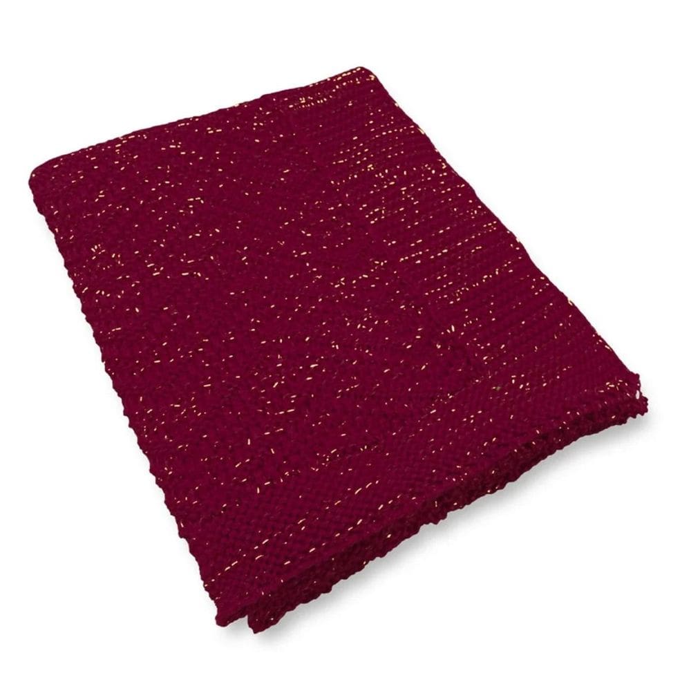 Manta DeTricot Maxi Chevron Bordô C/ Lurex 90x1,80cm 508011112