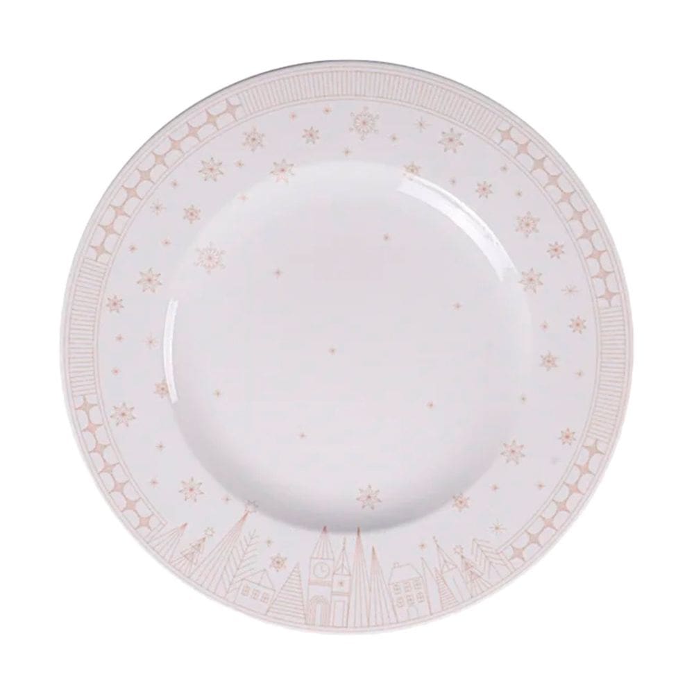 Prato Raso Tramontina Natal Noel Em Porcelana 28cm