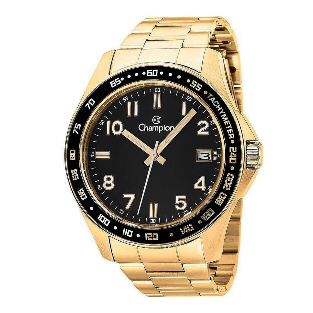 Relógio CHAMPION masculino analógico dourado preto CA31328U