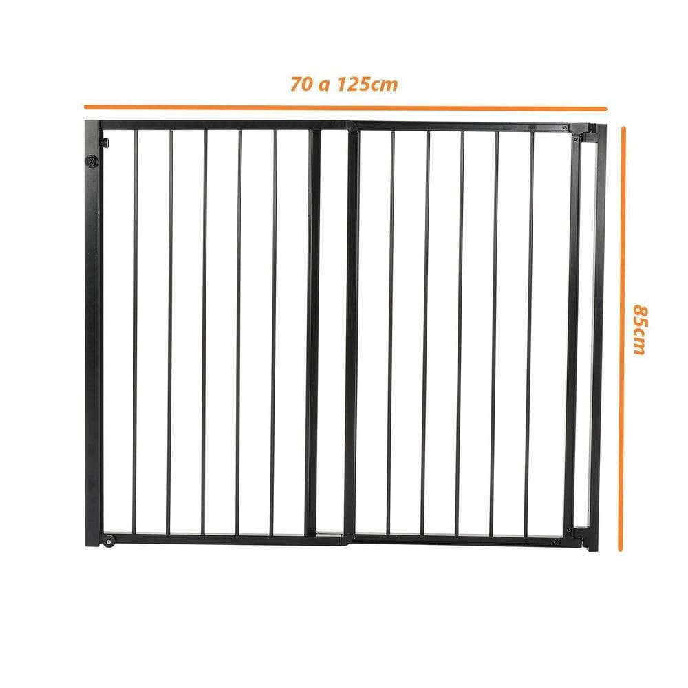 Portão Proteção Criança Pet Expansivo De 70 A 125Cm Preto