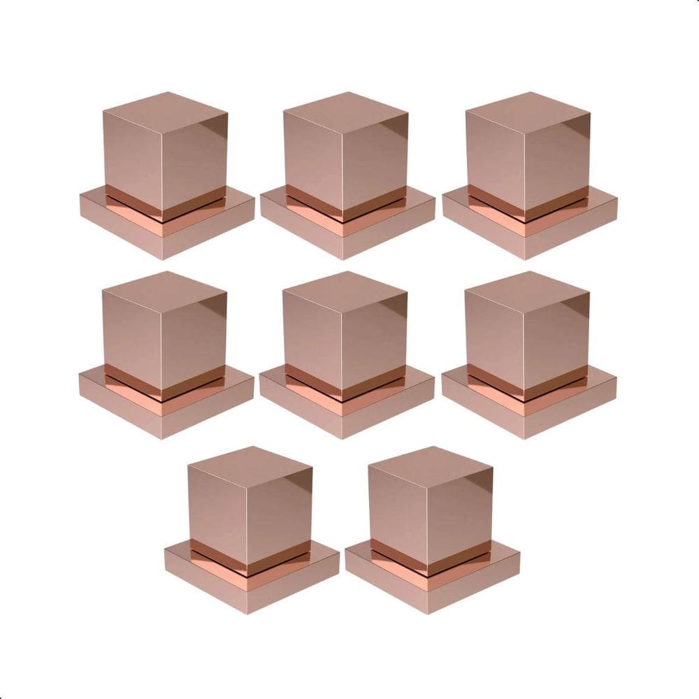 Kit 8 Acabamentos Para Registro Quadrado 1/2 3/4 Metal Rosé