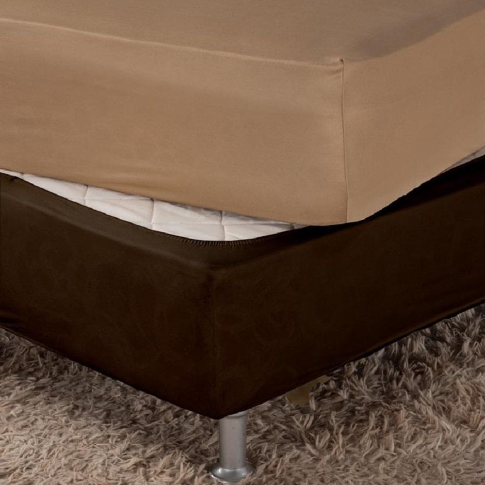 Saia Box Fit King Capa Cama Box Com Elástico Malha 1 Pç Lisa