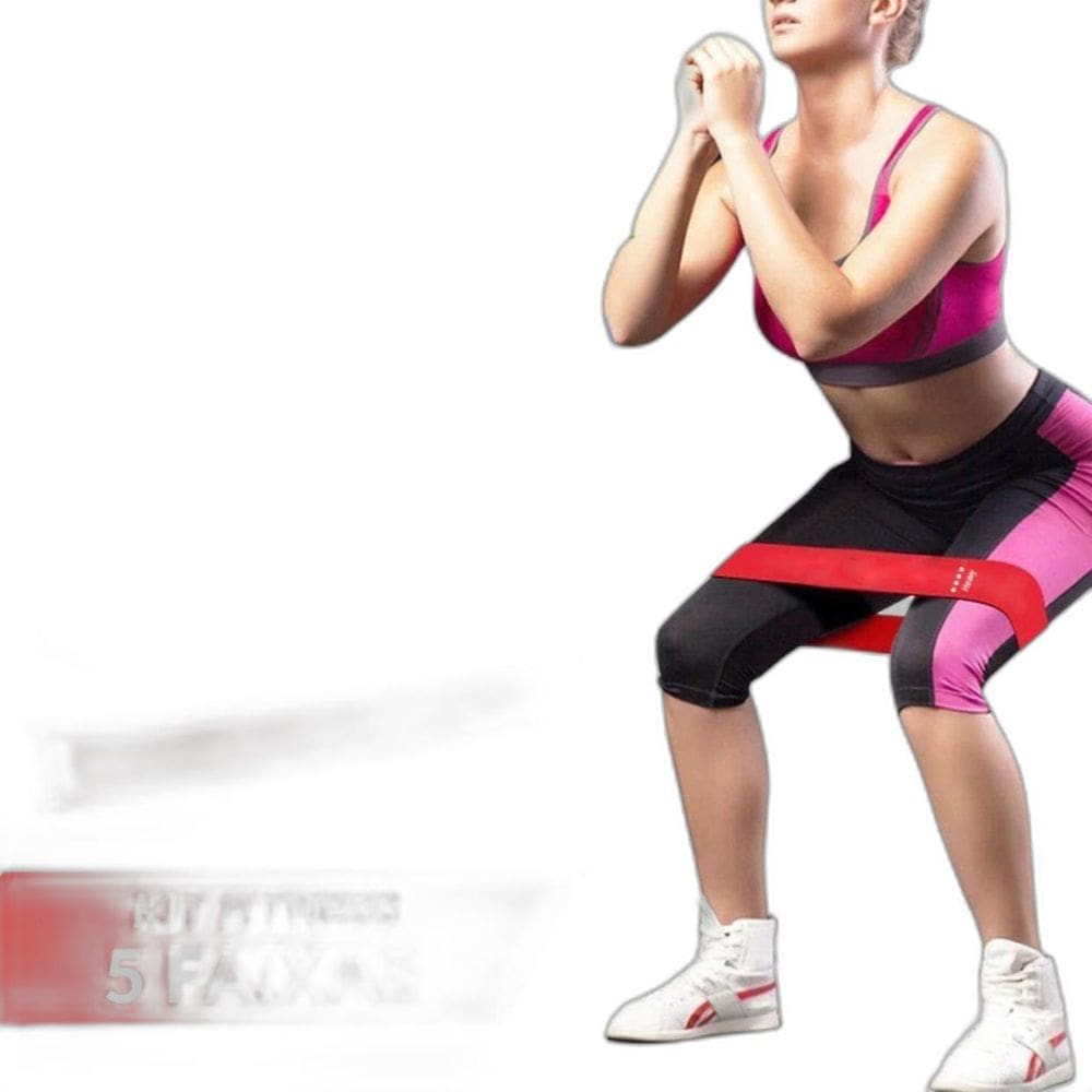 Kit 5 Faixa Elastica Treino Ginastica Pilates E Fisioterapia