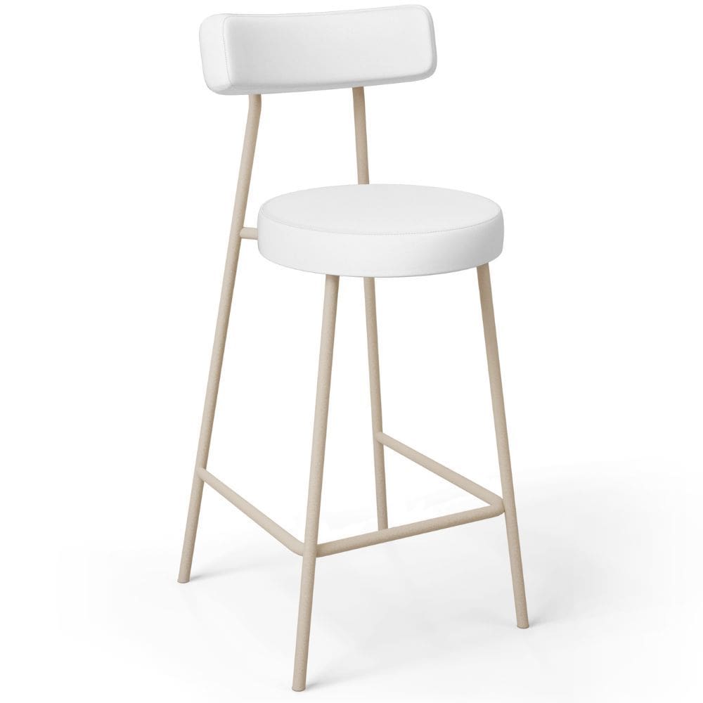 Banqueta Baixa Cozinha Sala Jantar Bancada Milão Arena L02 Facto Branco -LyamDecor